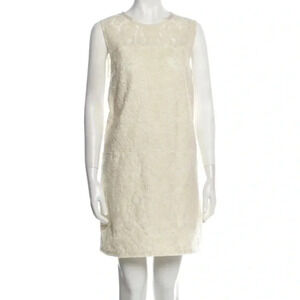 Sea New York Light Cream Color Embroidered Shift Dress Size 10